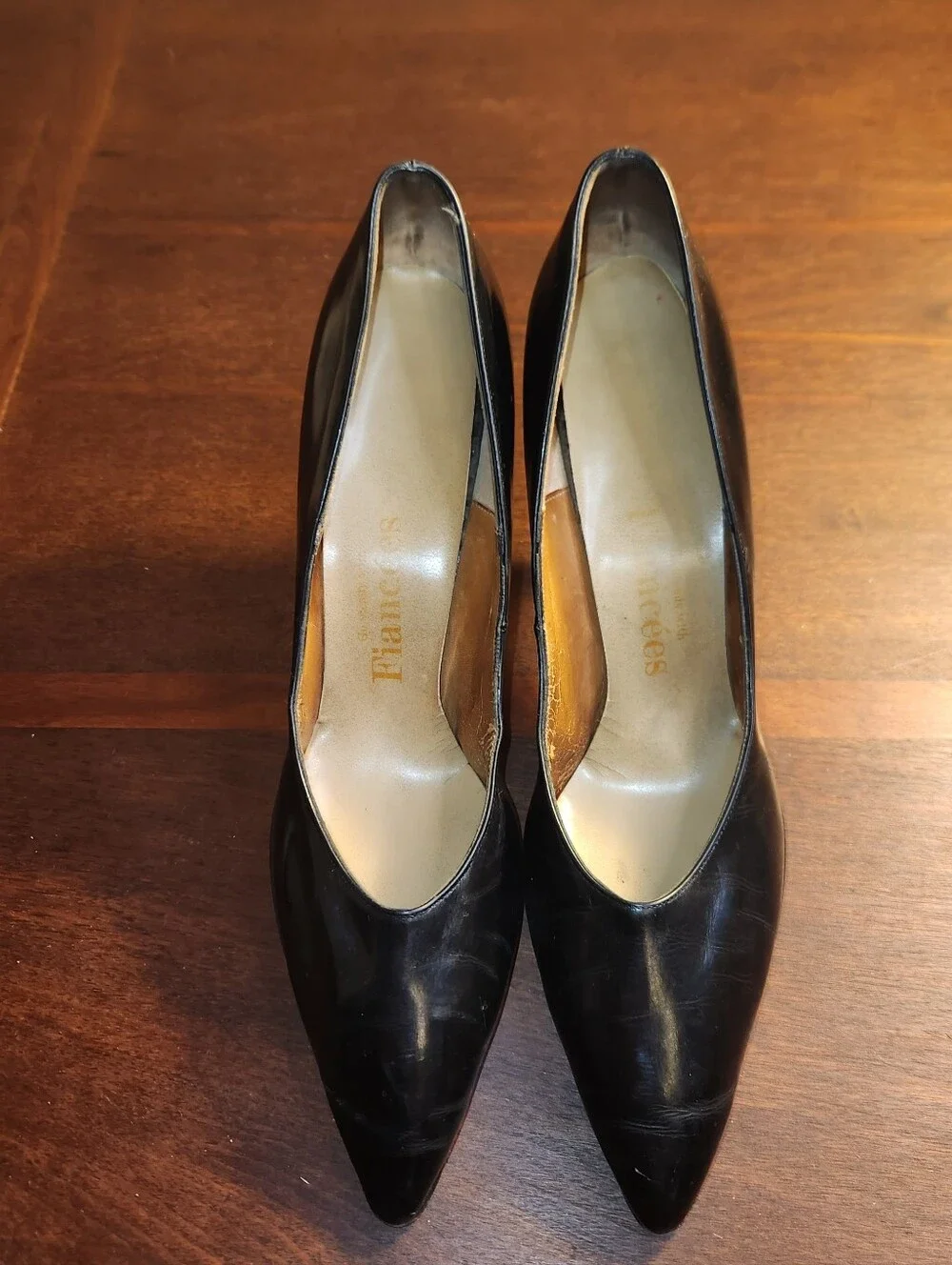 Vintage 60s Classic Black Pointed-Toe Women's Pumps - Unbranded - Picture 1 of 3